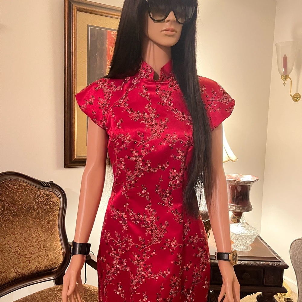 RED ORIENTAL CLASSIC PRINT VINTAGE MINI DRESS ❤️❤️❤️ A REAL MUST HAVE ITEM